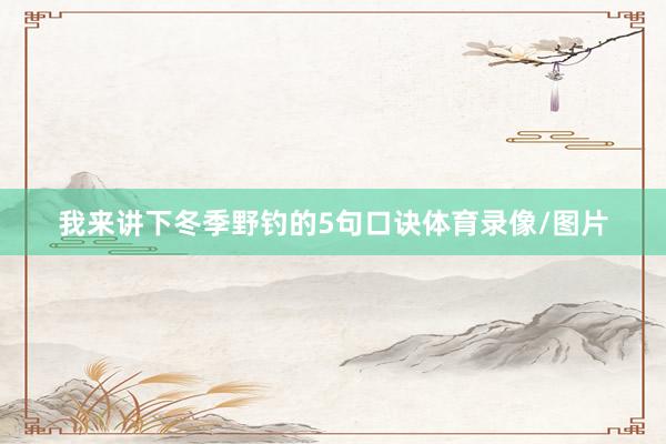 我来讲下冬季野钓的5句口诀体育录像/图片