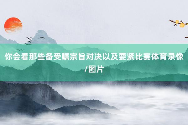 你会看那些备受瞩宗旨对决以及要紧比赛体育录像/图片
