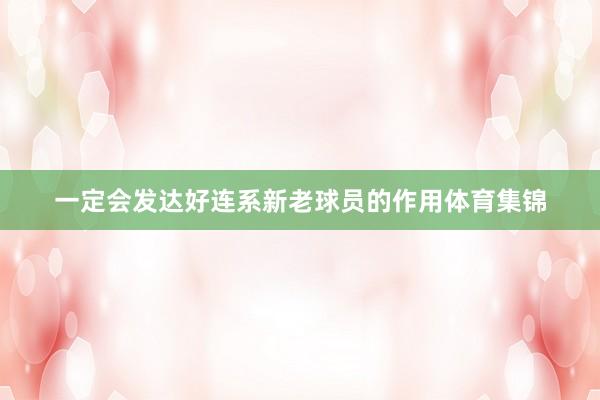 一定会发达好连系新老球员的作用体育集锦