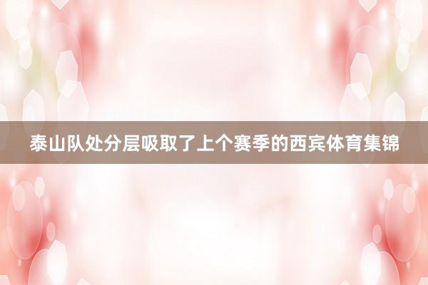 泰山队处分层吸取了上个赛季的西宾体育集锦