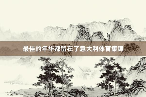 最佳的年华都留在了意大利体育集锦