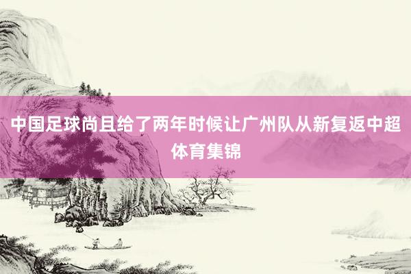 中国足球尚且给了两年时候让广州队从新复返中超体育集锦