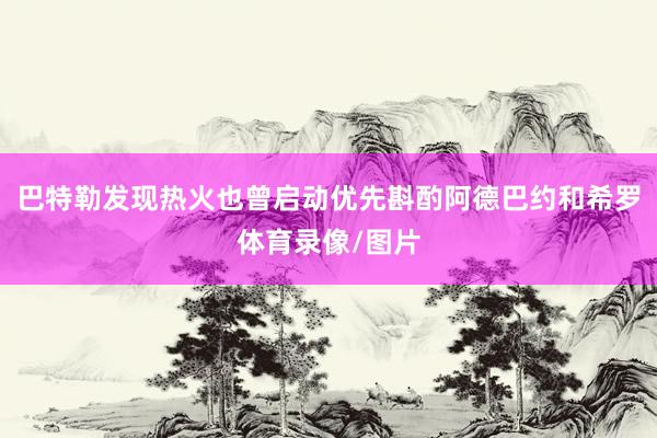 巴特勒发现热火也曾启动优先斟酌阿德巴约和希罗体育录像/图片