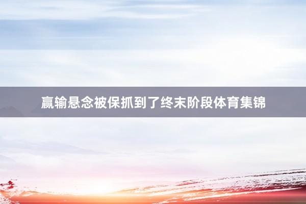 赢输悬念被保抓到了终末阶段体育集锦