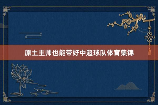 原土主帅也能带好中超球队体育集锦