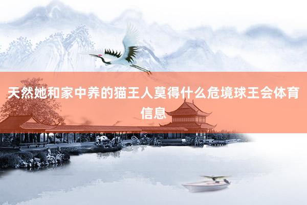 天然她和家中养的猫王人莫得什么危境球王会体育信息