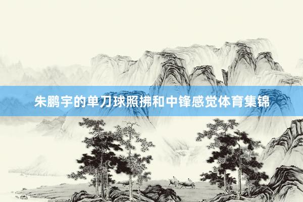 朱鹏宇的单刀球照拂和中锋感觉体育集锦