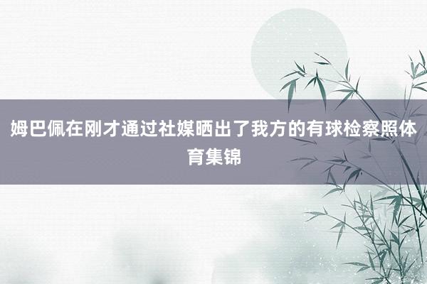 姆巴佩在刚才通过社媒晒出了我方的有球检察照体育集锦