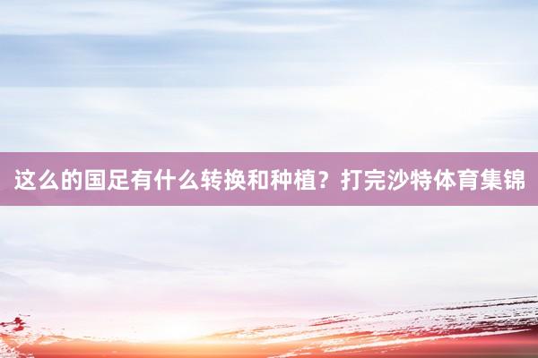 这么的国足有什么转换和种植？打完沙特体育集锦