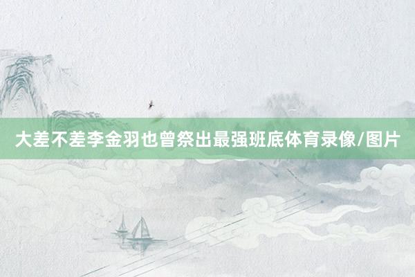 大差不差李金羽也曾祭出最强班底体育录像/图片