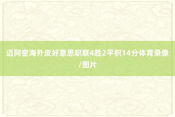 迈阿密海外皮好意思职联4胜2平积14分体育录像/图片