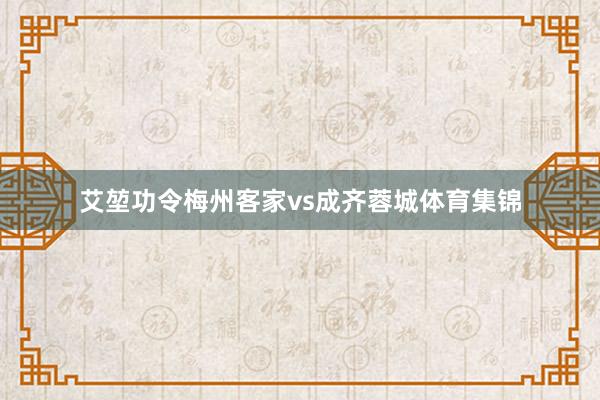 艾堃功令梅州客家vs成齐蓉城体育集锦