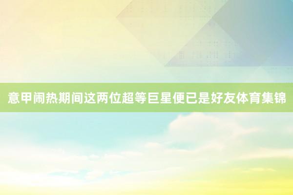 意甲闹热期间这两位超等巨星便已是好友体育集锦