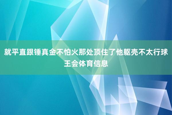 就平直跟锤真金不怕火那处顶住了他躯壳不太行球王会体育信息
