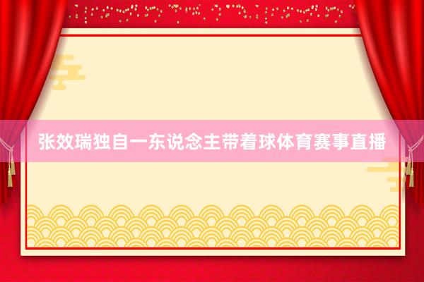 张效瑞独自一东说念主带着球体育赛事直播