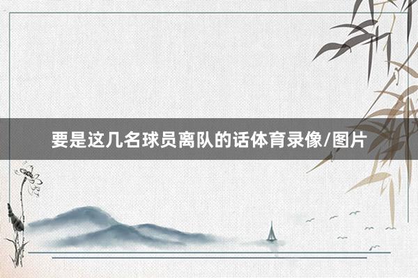 要是这几名球员离队的话体育录像/图片