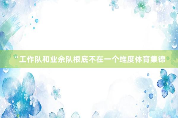 “工作队和业余队根底不在一个维度体育集锦