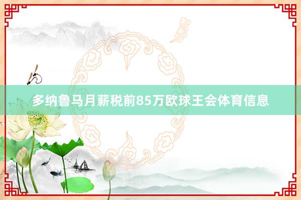 多纳鲁马月薪税前85万欧球王会体育信息