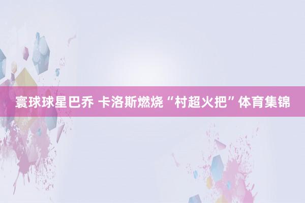寰球球星巴乔 卡洛斯燃烧“村超火把”体育集锦