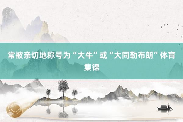 常被亲切地称号为“大牛”或“大同勒布朗”体育集锦