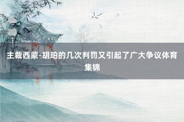 主裁西蒙-胡珀的几次判罚又引起了广大争议体育集锦