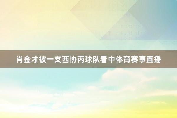肖金才被一支西协丙球队看中体育赛事直播