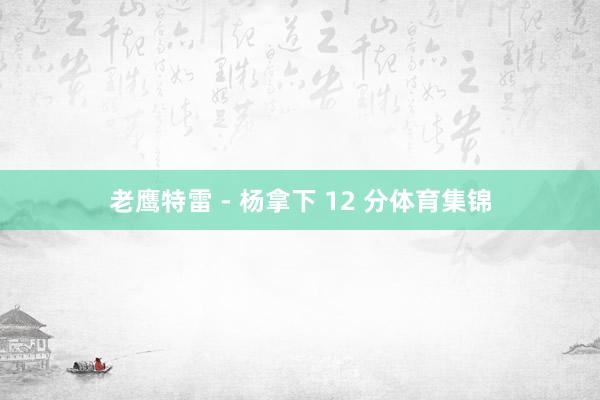 老鹰特雷 - 杨拿下 12 分体育集锦
