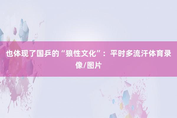 也体现了国乒的“狼性文化”：平时多流汗体育录像/图片