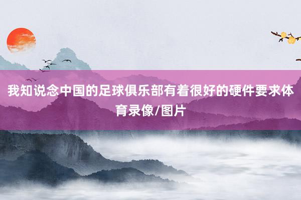我知说念中国的足球俱乐部有着很好的硬件要求体育录像/图片