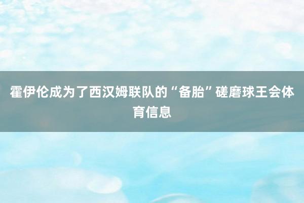 霍伊伦成为了西汉姆联队的“备胎”磋磨球王会体育信息