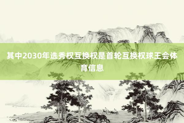 其中2030年选秀权互换权是首轮互换权球王会体育信息