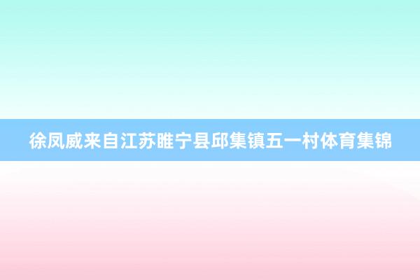 徐凤威来自江苏睢宁县邱集镇五一村体育集锦