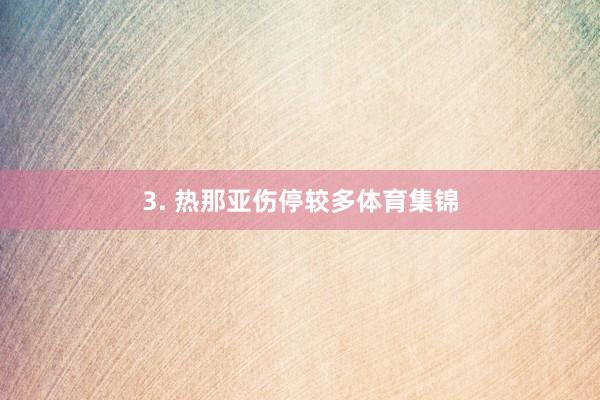 3. 热那亚伤停较多体育集锦