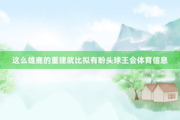 这么雄鹿的重建就比拟有盼头球王会体育信息